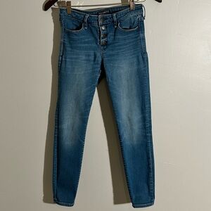 Vintage Abercrombie & Fitch High Rise Button Fly Skinny Jeans Size 26